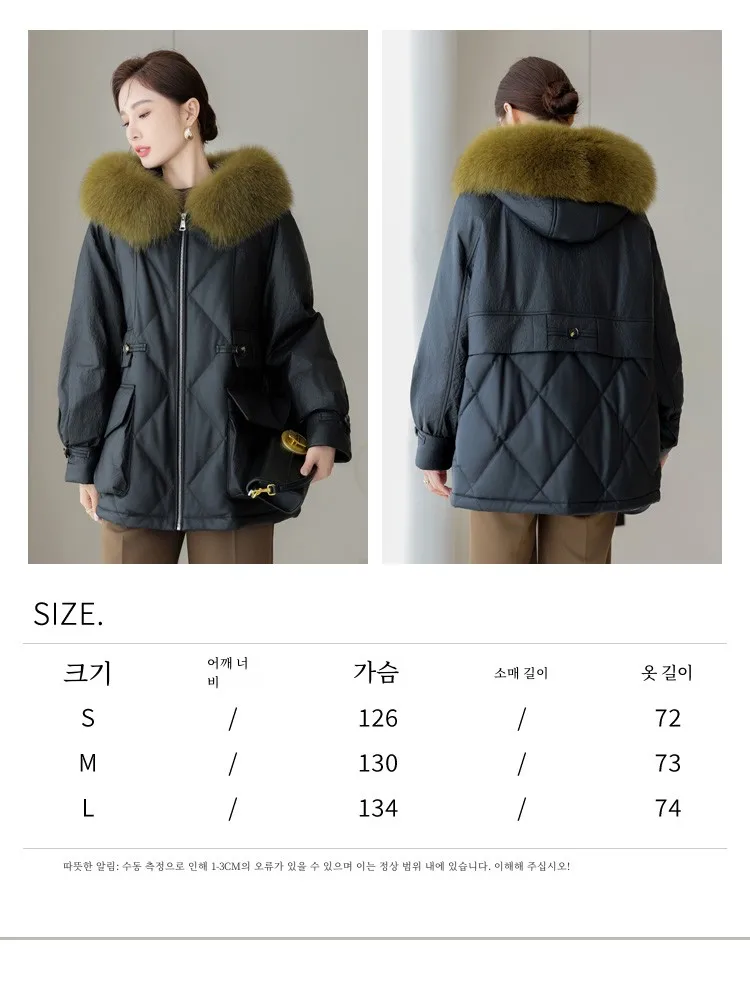 Женский пуховик из овчины средней длины новинка зимы 2023 Haining пальто натуральной