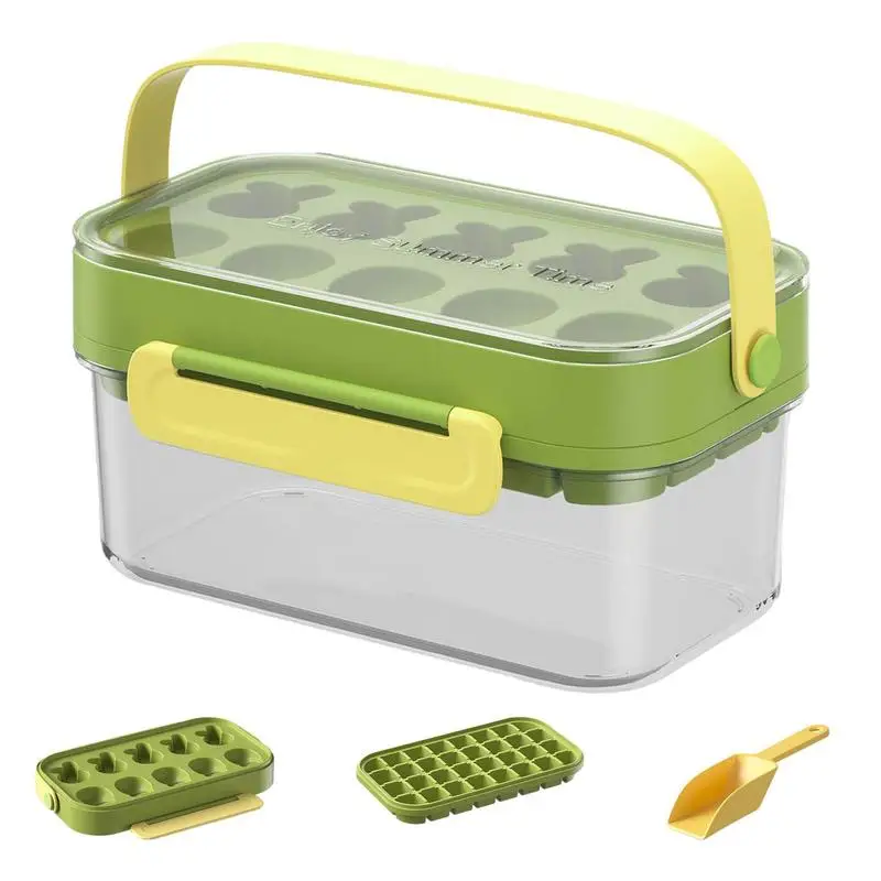 

Ice Tray Silicone Ice Cube Tray Ice Cube Tray For Freezer With Lid And Bin Ice Box Holder Comes With Scoop