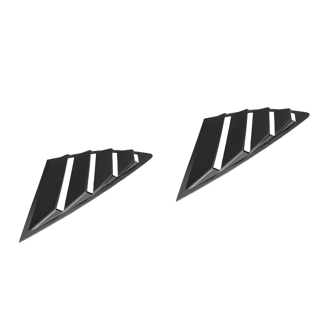 

2 Pairs ABS Car Accessories Rear Window Blinds Side Tuyere Louvers Vent Panel Trim Vehicle Car Shutters (Black)