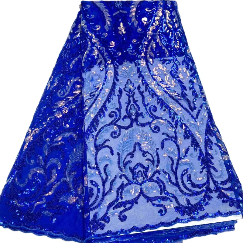 

Яркость 9 цветов, африканские блестки, сетчатая кружевная ткань 2022, высококачественный французский гипюр, тюль, материал 5 ярдов для пошивечерние вечерних платьев