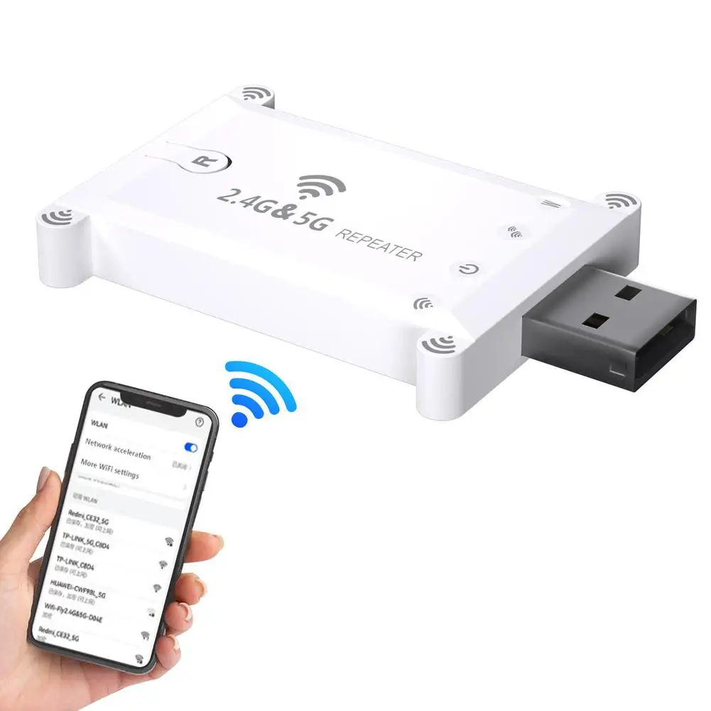 

Dual Frequency 1200m Wireless Signal Amplifier Wifi Extender Booster 2.4g/5g Wifi Repeater Usb Power Supply