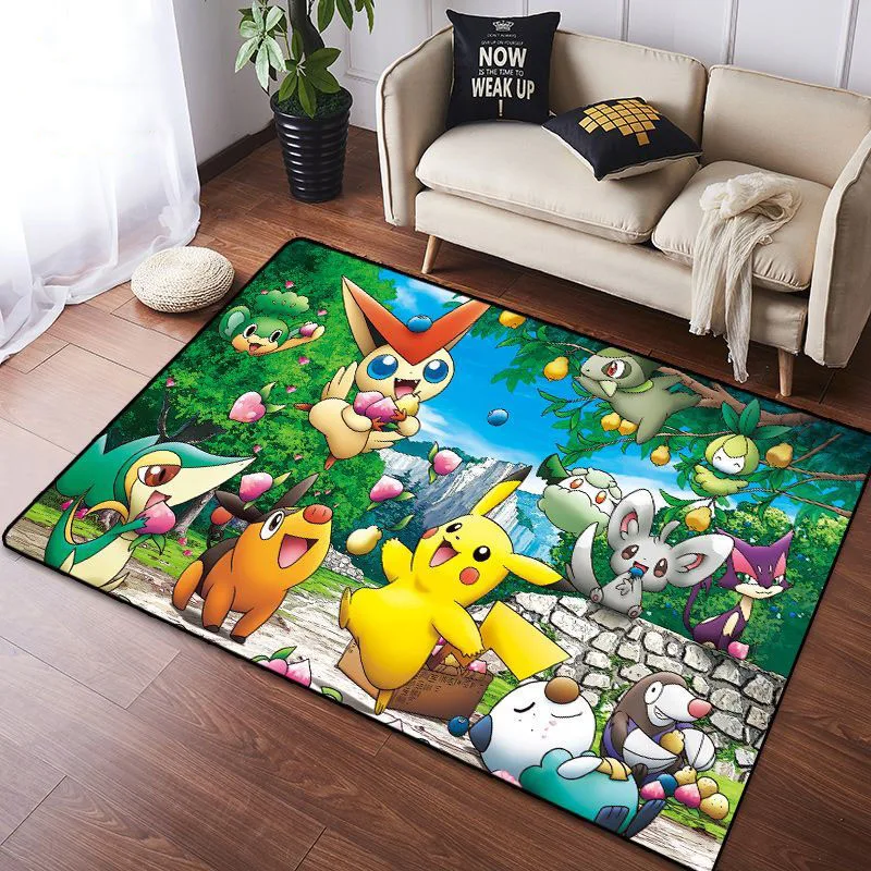 

Kids Climbing Play Mat Living Room Bedroom Decoration Pocket Monster Children's Room Bedside Pikachu Carpet Soft Bedroom