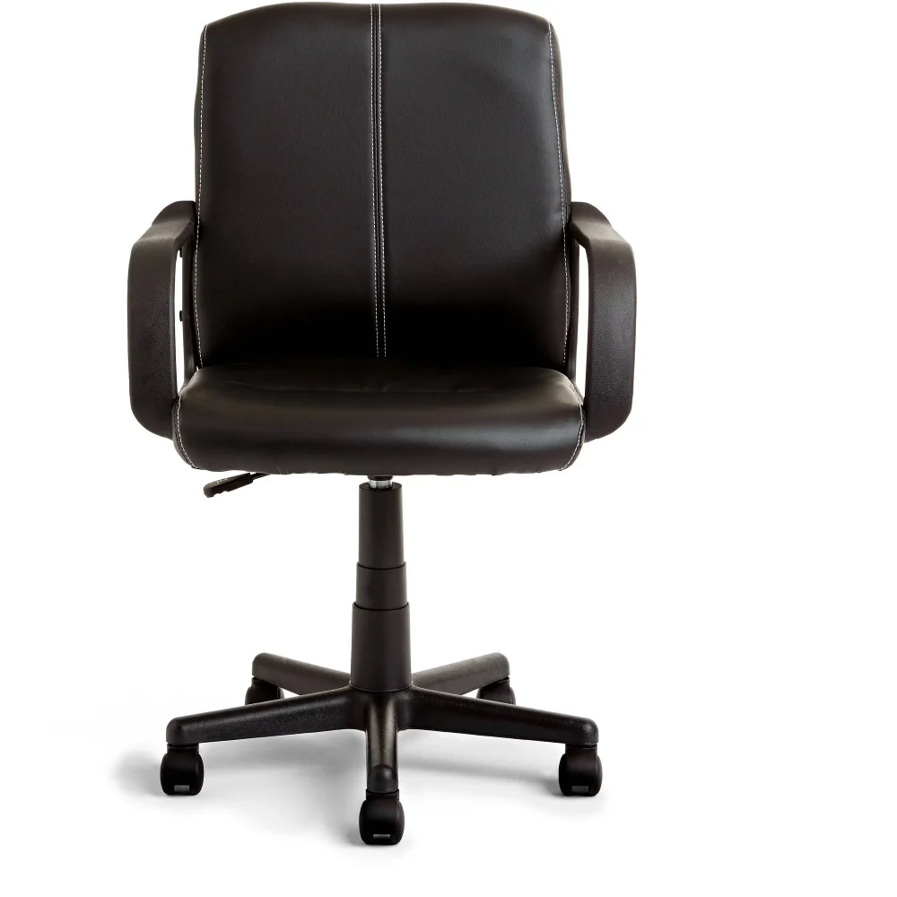 

Leather Mid-Back Rolling Swivel Office Chair