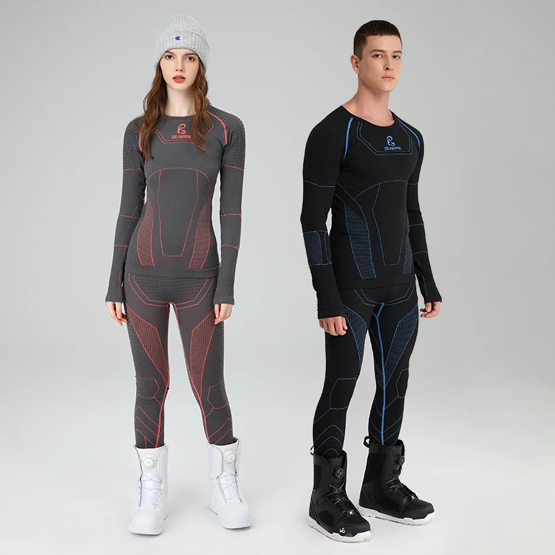 New Ski Thermal Underwear Women Winter Cycling Warm Tights Compression Quick Drying Thermal Lingerie Set Long Johns Clothing