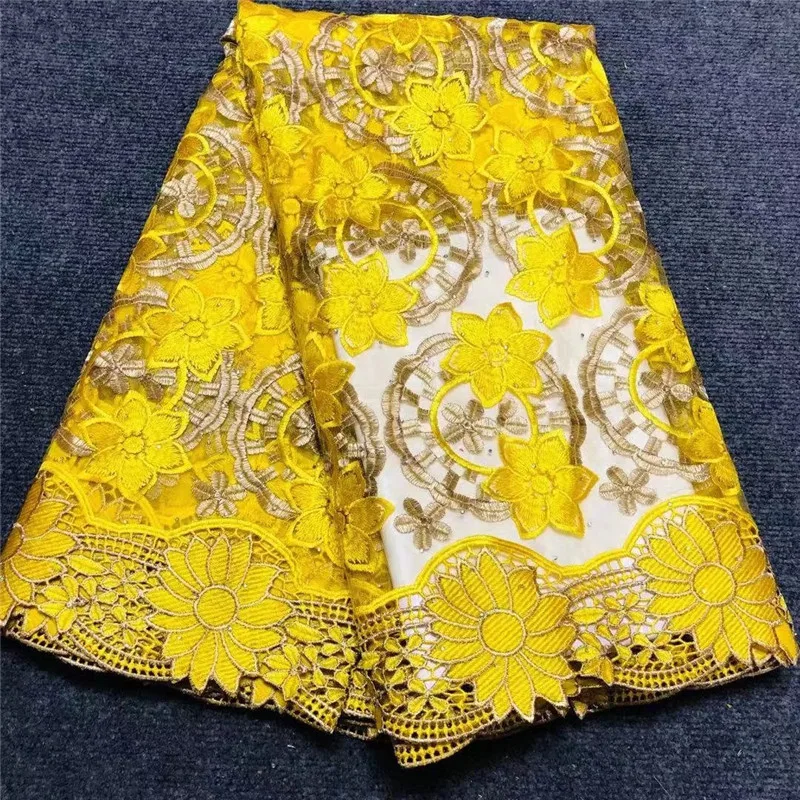latest Tulle lace French lace fabric embroidered african lace with rhinestones