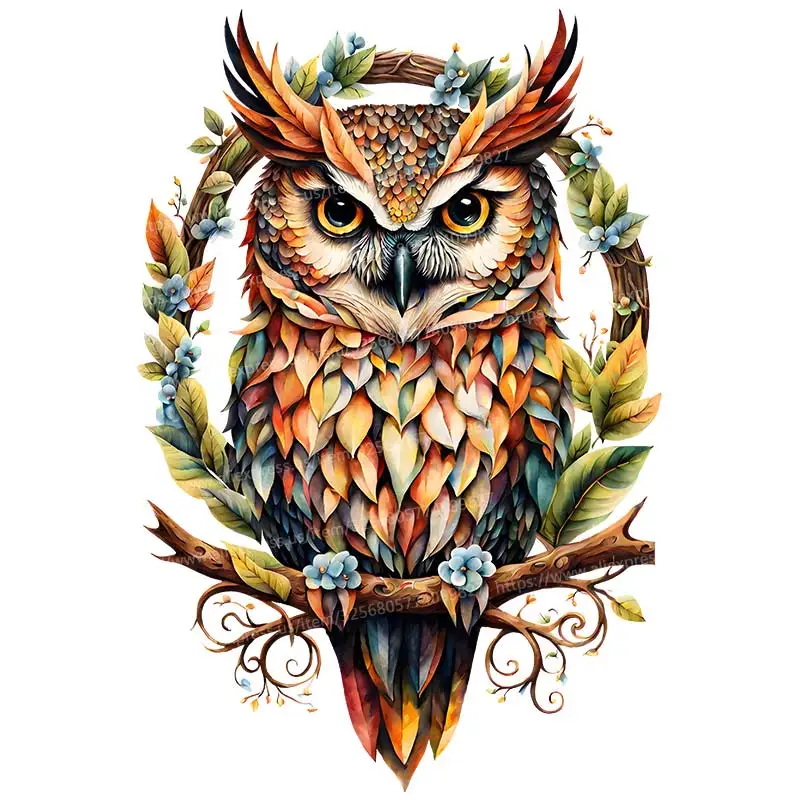 Настенные наклейки ПВХ S372 с изображением совы, животных, венка