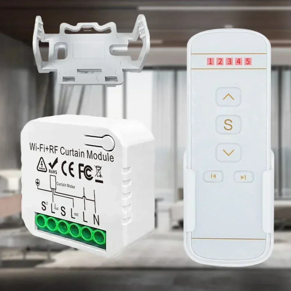 Tuya Wi-Fi переключатель штор электрический рольставней с RF 433 МГц 5CH пульт