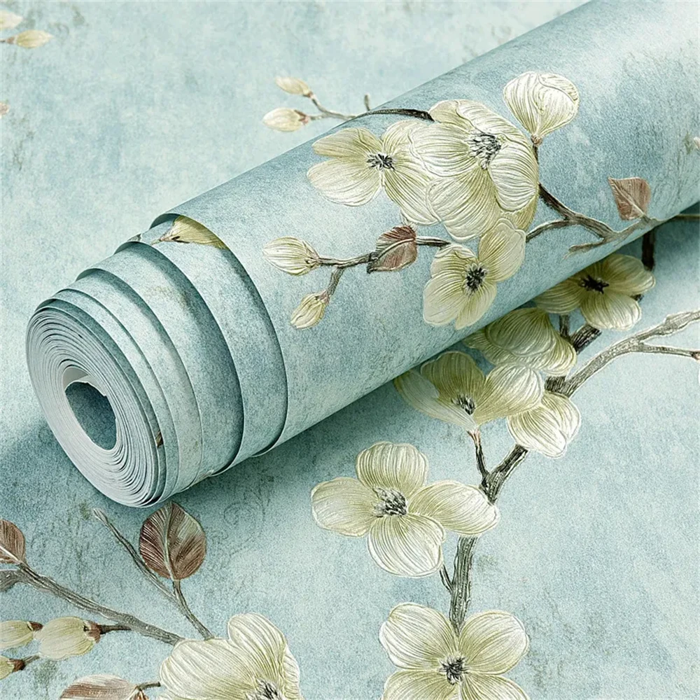

3D Floral Pastoral Classic Bedroom Wallpaper Home Decor Living Room Kids Room Wall Covering Roll Wall Papers