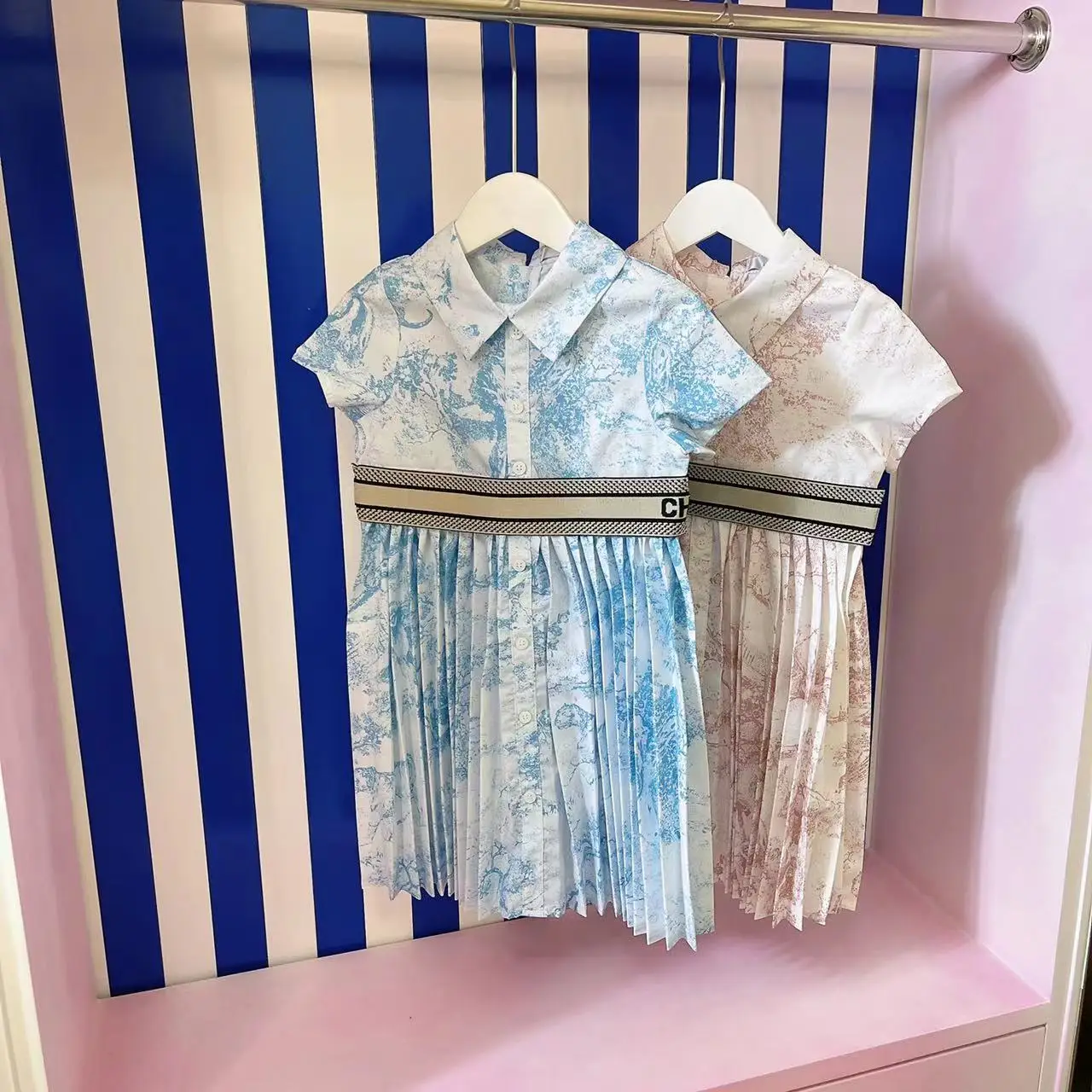 Высококачественное платье для девочек новинка 2022 элегантная рубашка с коротким