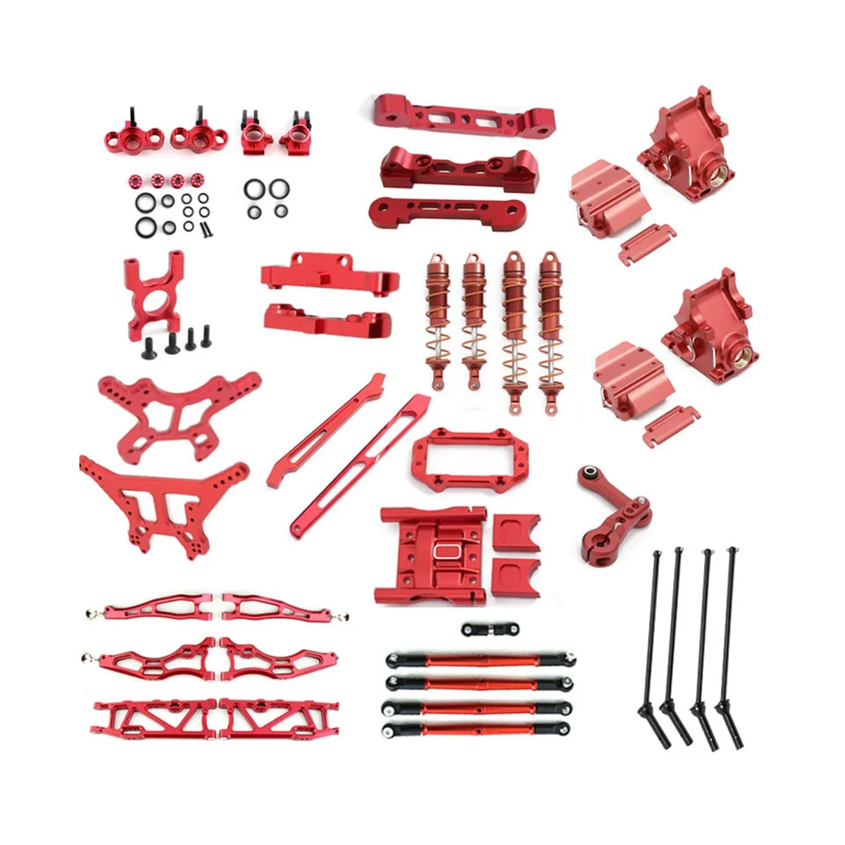 

Metal Upgrade Parts Kit Suspension Arm Shock Absorber Drive Shaft for Arrma 1/8 Kraton Outcast 6S Accessories,Red