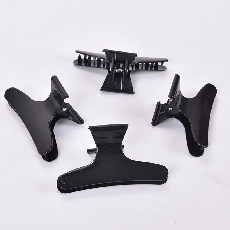 

2Pcs/Pack Black Butterfly Clamps Clips for Fastening Hair Style Section Big Hair Folder Claw Pro Salon Barber Hair Styling Tools