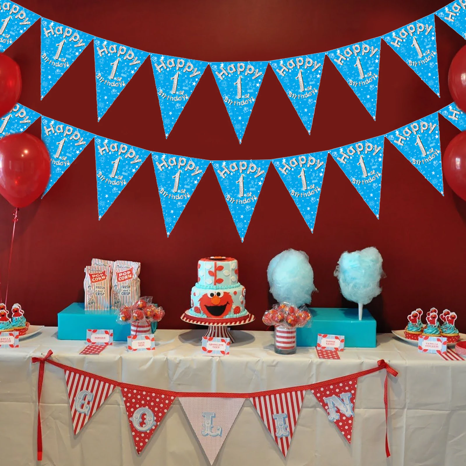 

2 Pcs Baby Boys Girls 1st Birthday Baby Banners 1st Birthday Decorations Boy