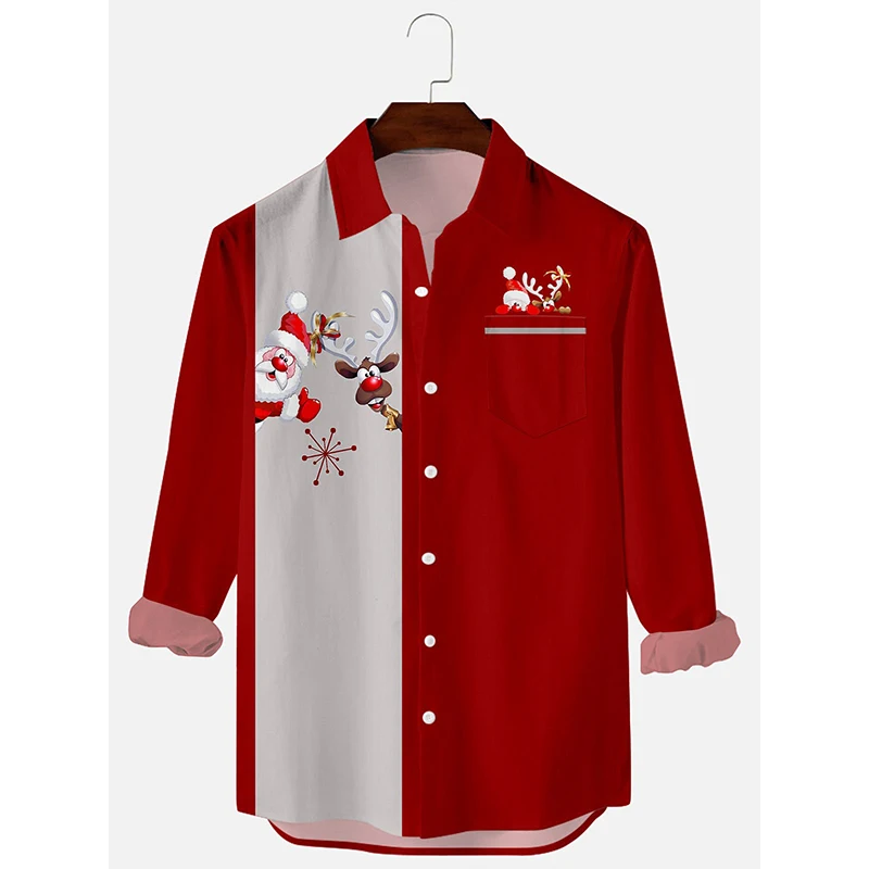 

Badassdude Christmas Creative Design Element Printing Men's Long Sleeve Shirt