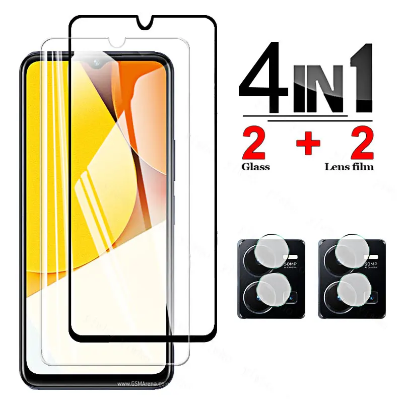 

4IN1 for Vivo Glass for Y35 Y16 Y22 Y30 Y77 Y75 Y21 Y33s Y70 Y50 Y31 Y51 Y72 Y20 Y21 Y17 Y35 Y81 Camera Lens Screen Protector