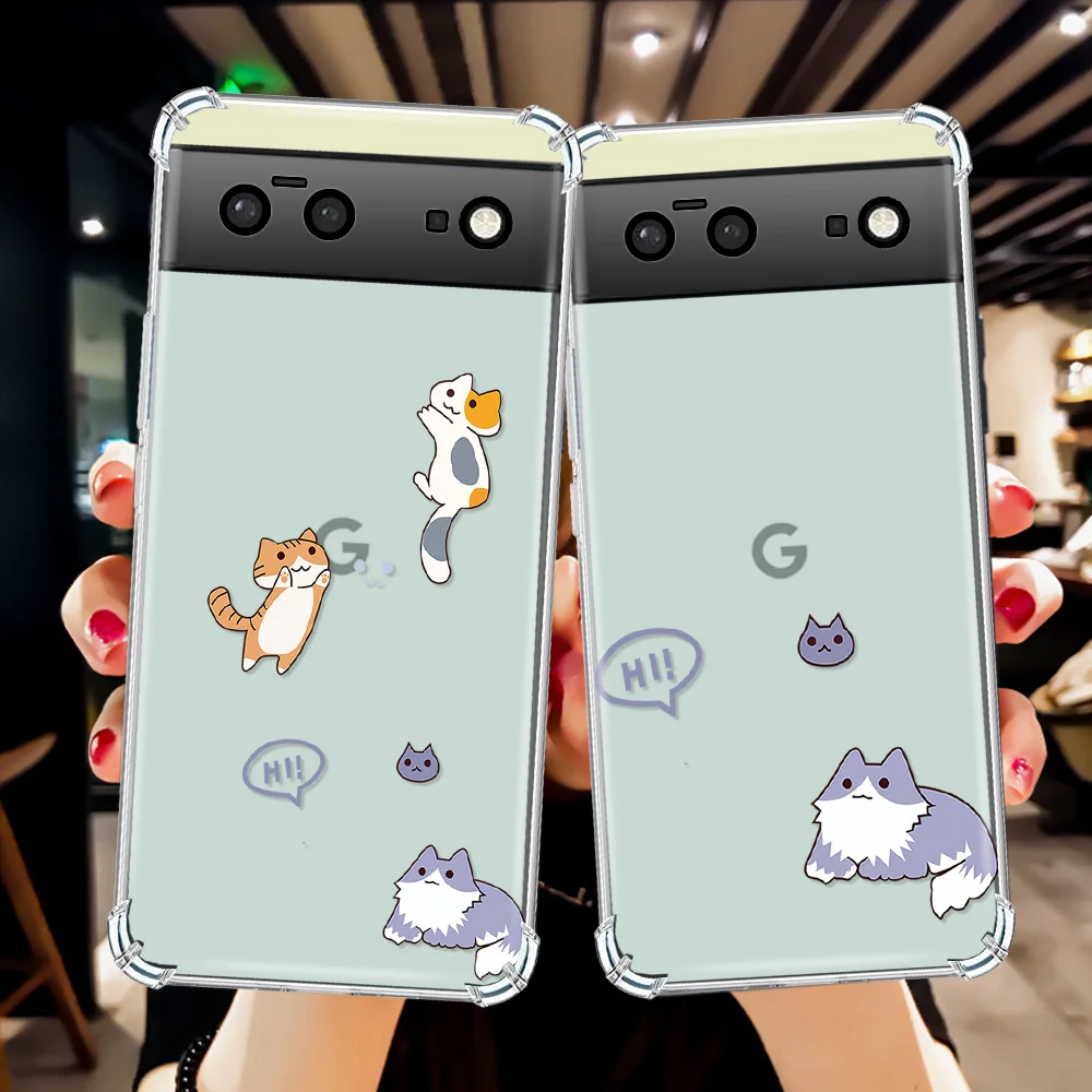 

Cute Funny Cat Shockproof Case for Google Pixel 6 Pro Soft Silicone Coque for Pixel6 Pixel 6Pro Pixel6Pro Lens Protection Case