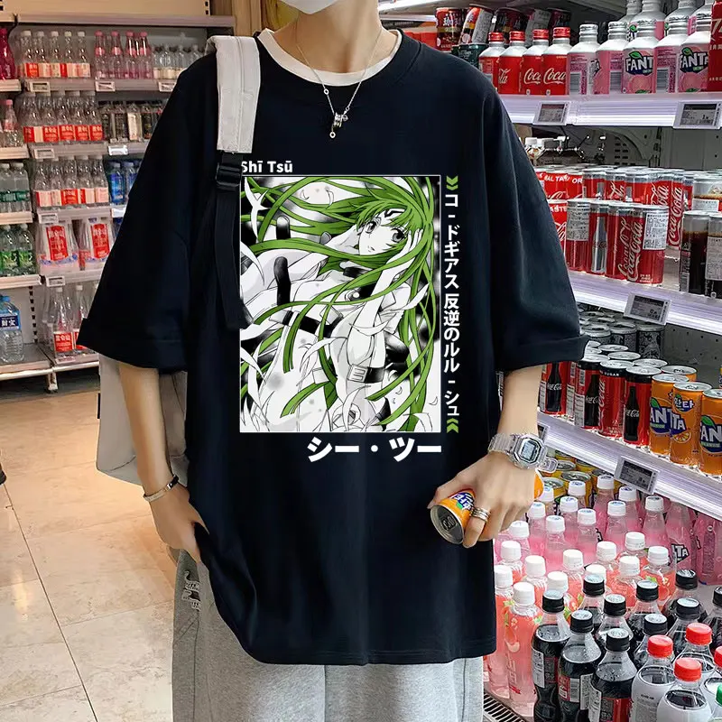 

Anime Code Geass Print Tshirt Unisex Funny Kawaii Oversized Hip Hop T Shirt Short Sleeve Men Women Oversized Cotton Tees Tops