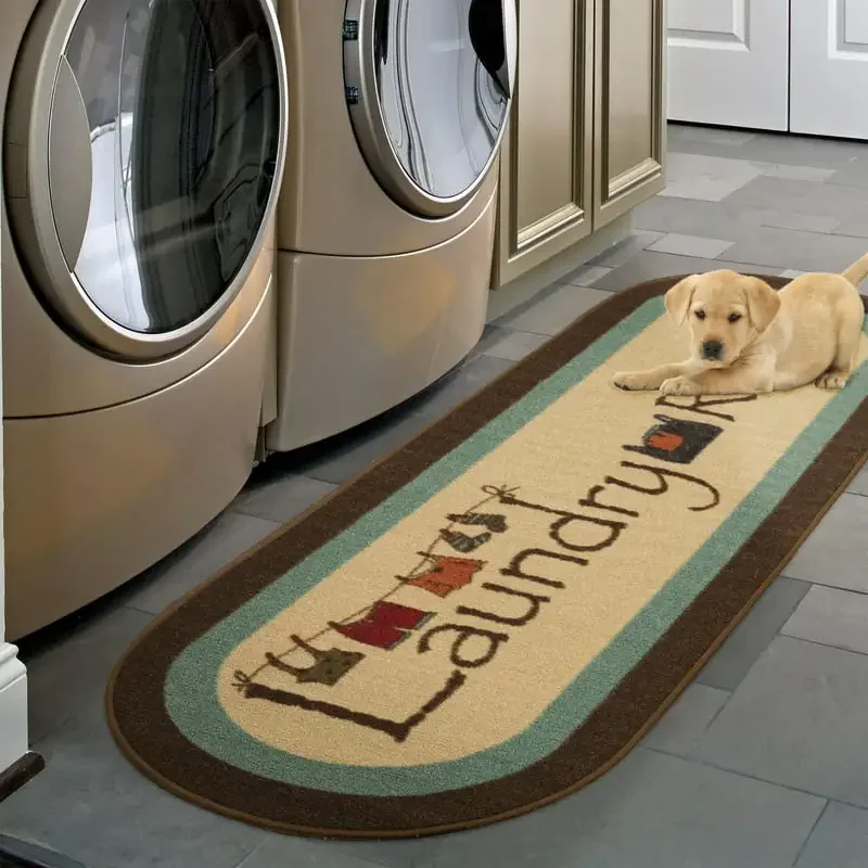 

Non-Slip Rubberback Bordered 2x5 Laundry Room Runner Rug, 20 Keep off rug Rug runner Play mat Living room rug extra large Bathro