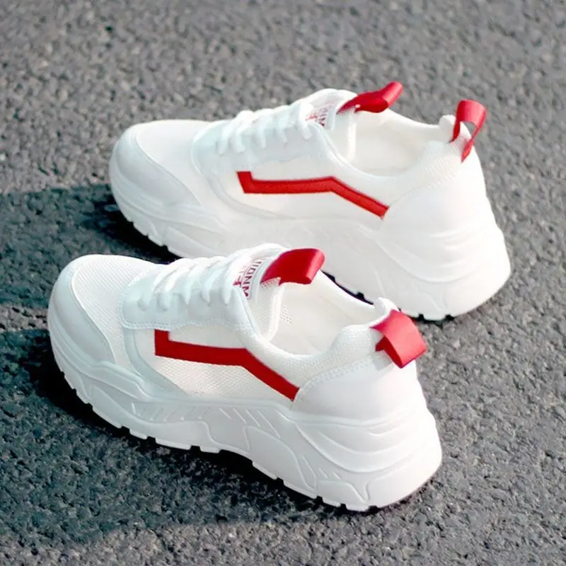 

Кроссовки женские на толстой подошве, дышащие легкие спортивные, Повседневная модная обувь, белые, лето 2022