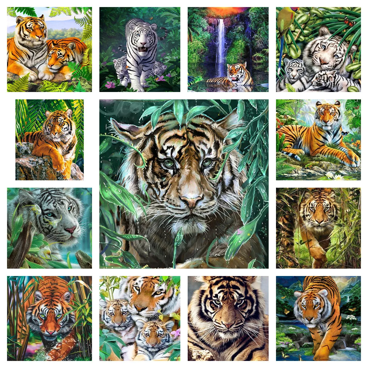 5D Diamond Painting Tiger Lion Diamond Embroidery Animals Rhinestone Moza ek Art Diy Painting Wall Art