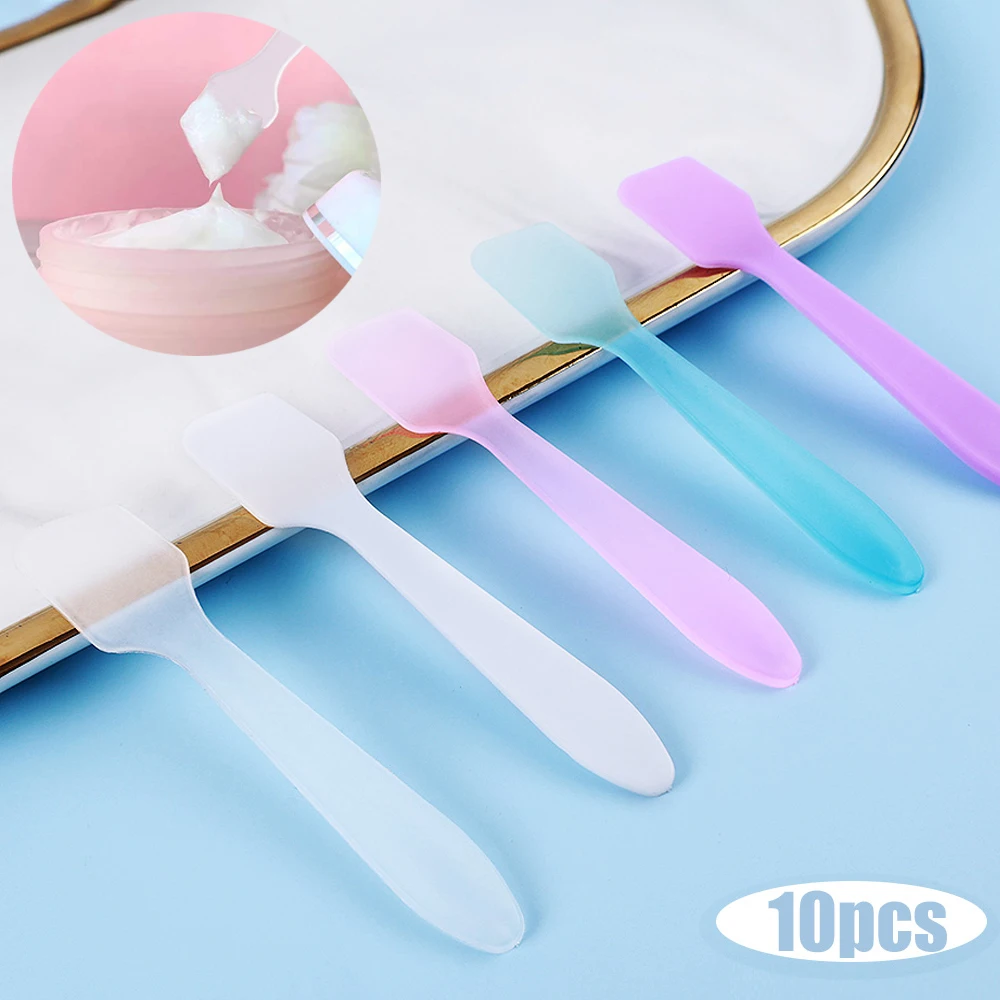

10Pcs Plastic Facial Mask Spoon Face Cream Spatulas Mask Stick DIY Beauty Makeup Face Skin Care Mask Mixing Tools Accessories