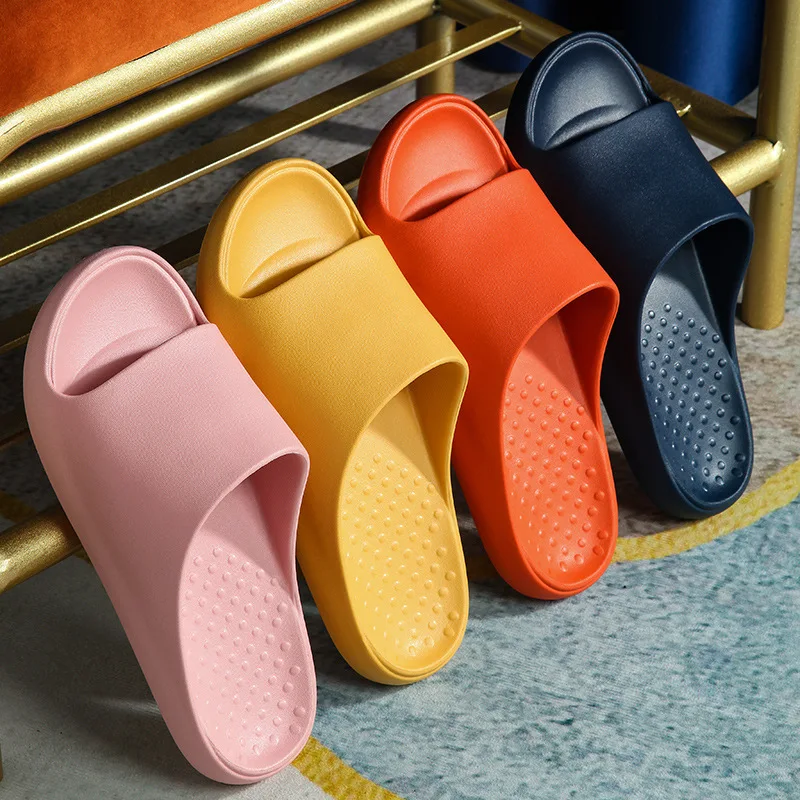 

Massage Bottom Household Slippers Non-Slip Thick-Soled Durable Bathroom Bath Slippers Summer Slippers for Men Women