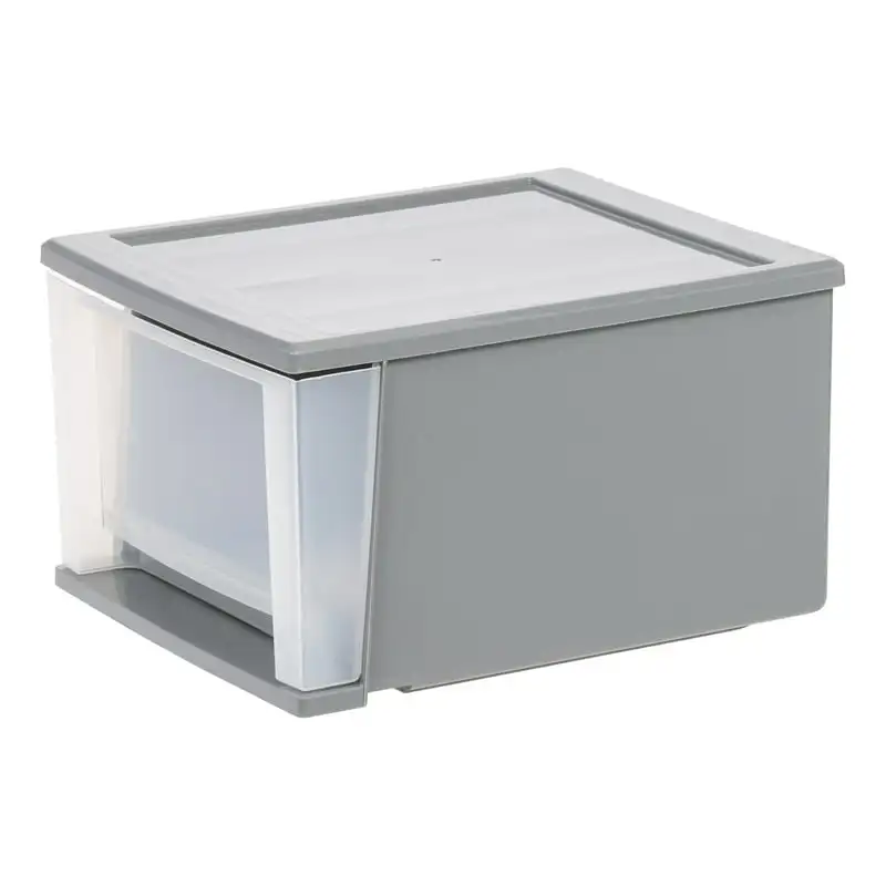 

17 Quart Stackable Clear Plastic Storage Drawer, Gray Organizer Kitchen accessories Storage organizer Food storage containers Ki