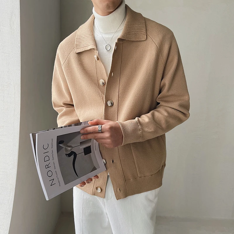

2022 Cardigan Autumn Winter Knitted Cardigan for Men Sweater Slim Fit Sweaters Men Coat Pure Color Jacket Cardigan Size S-2XL