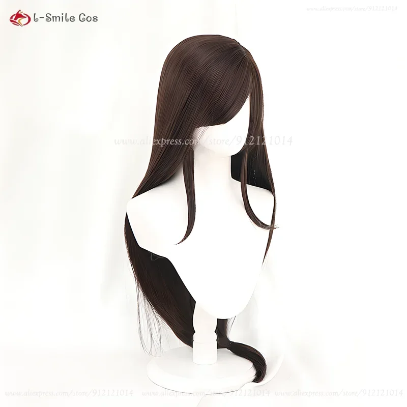 FF7 Тифа шоурт косплей парик длинные темно-коричневые прямые парики термостойкие