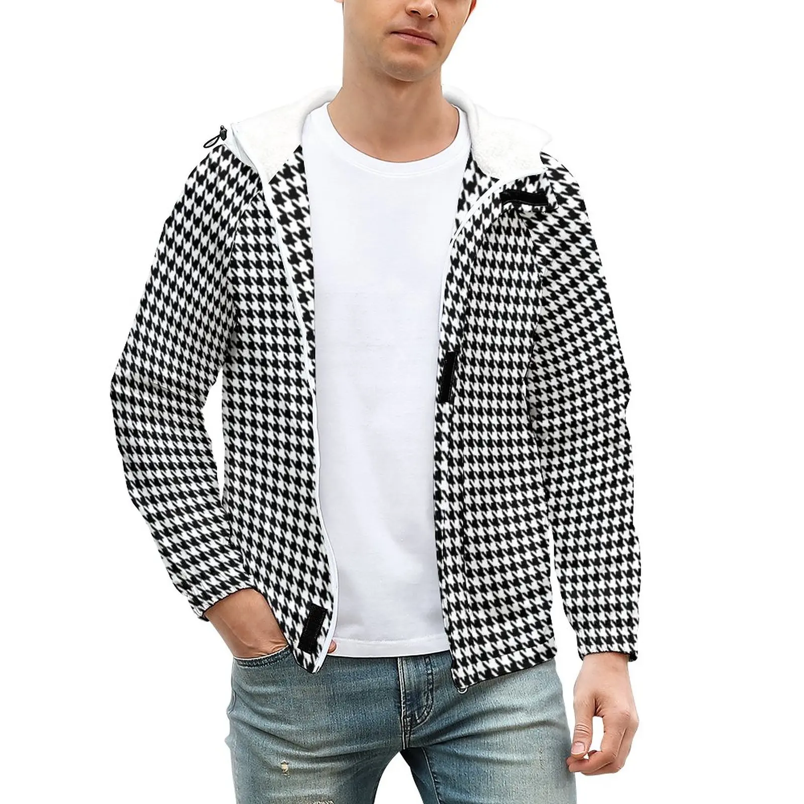 

Классические повседневные куртки с рисунком «гусиные лапки», черно-белые теплые мужские дизайнерские пальто, зимняя винтажная уличная куртка, женская