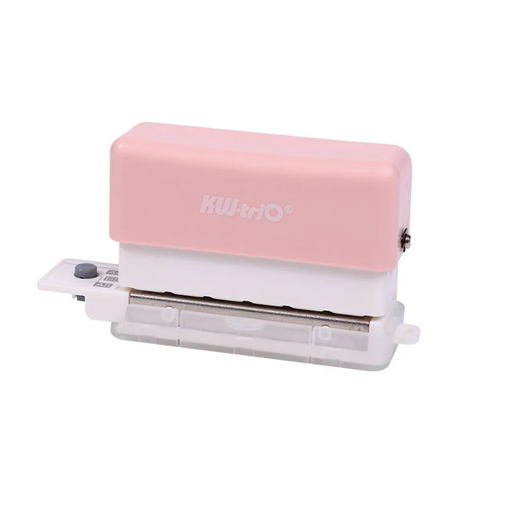 

6-Hole Paper Punch Handheld Plastic Hole Puncher Capacity 2 Sheets for A4 A5 B5 for Notebook Scrapbook Pink