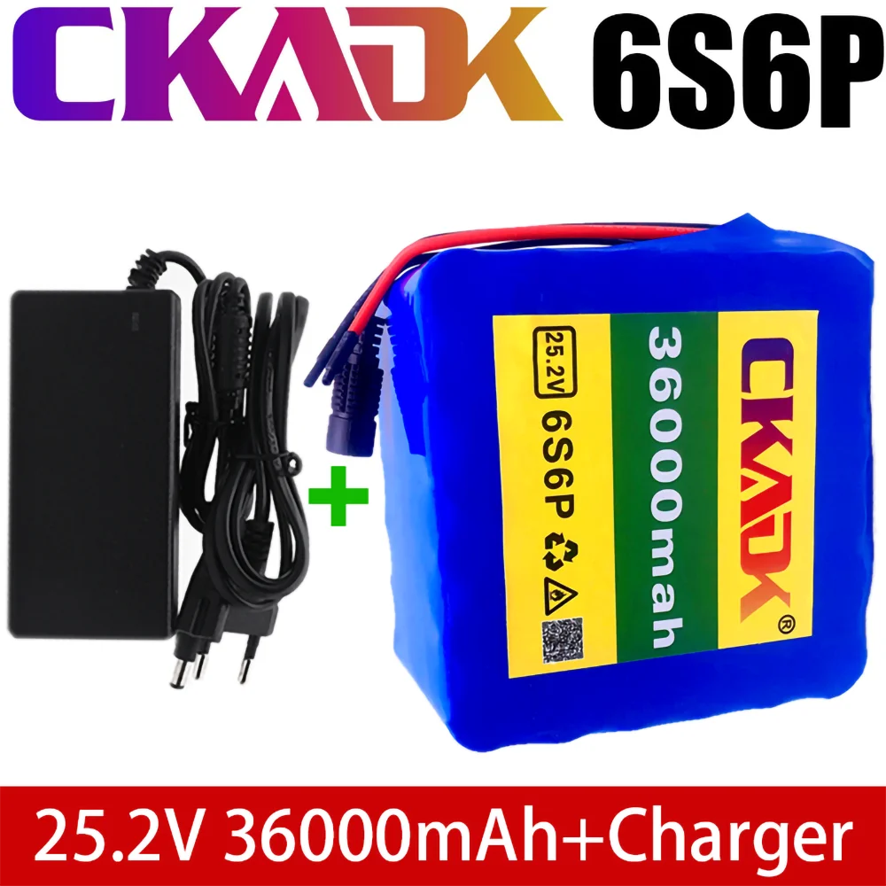 

Lithium battery 6s6p 25.2v 36000mah, used for electric bicycle, scooter, wheelchair, with BMS, new 36000