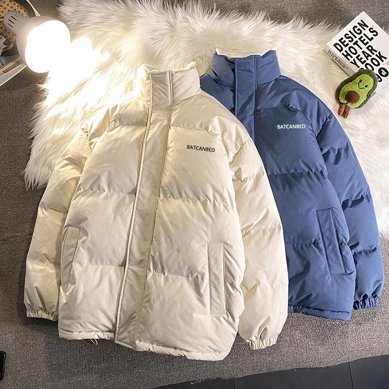 Women Thicken Parka Stand Collar Fleece Cotton Padded Jackets Letter Fashion Female Thicken Winter Coats 2022 New