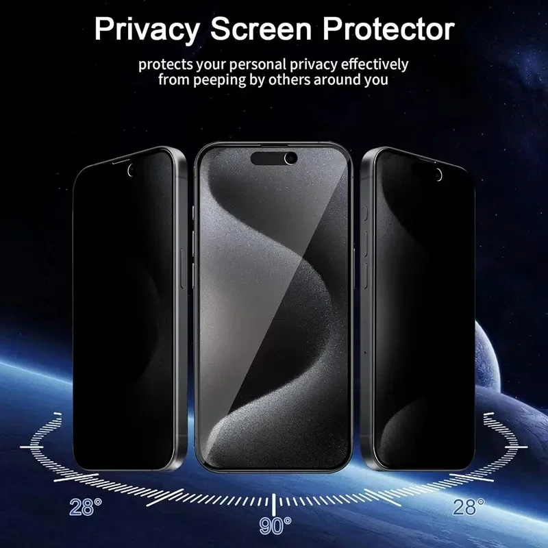 1-5Pcs Anti-Spy Glass For Iphone 11 Pro Max 12 13 Mini XR X XS MAX SE 14 15 Plus Full Cover Privacy Screen Protector