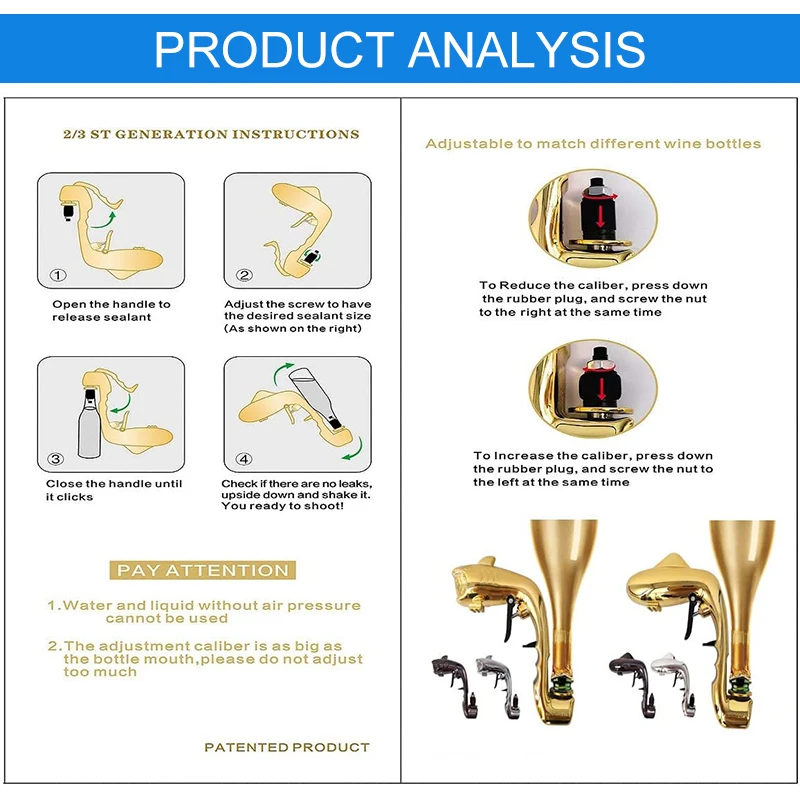 Винный пистолет для шампанского диспенсер винных бутылок эжектор пива кормления