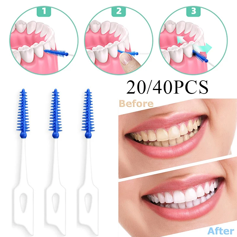 

20pcs/40pcs/lot Hygiene Dental Soft Floss Sticks Toothpick Teeth Cleaning Tooth Flossing Head Plastic Interdental Brush