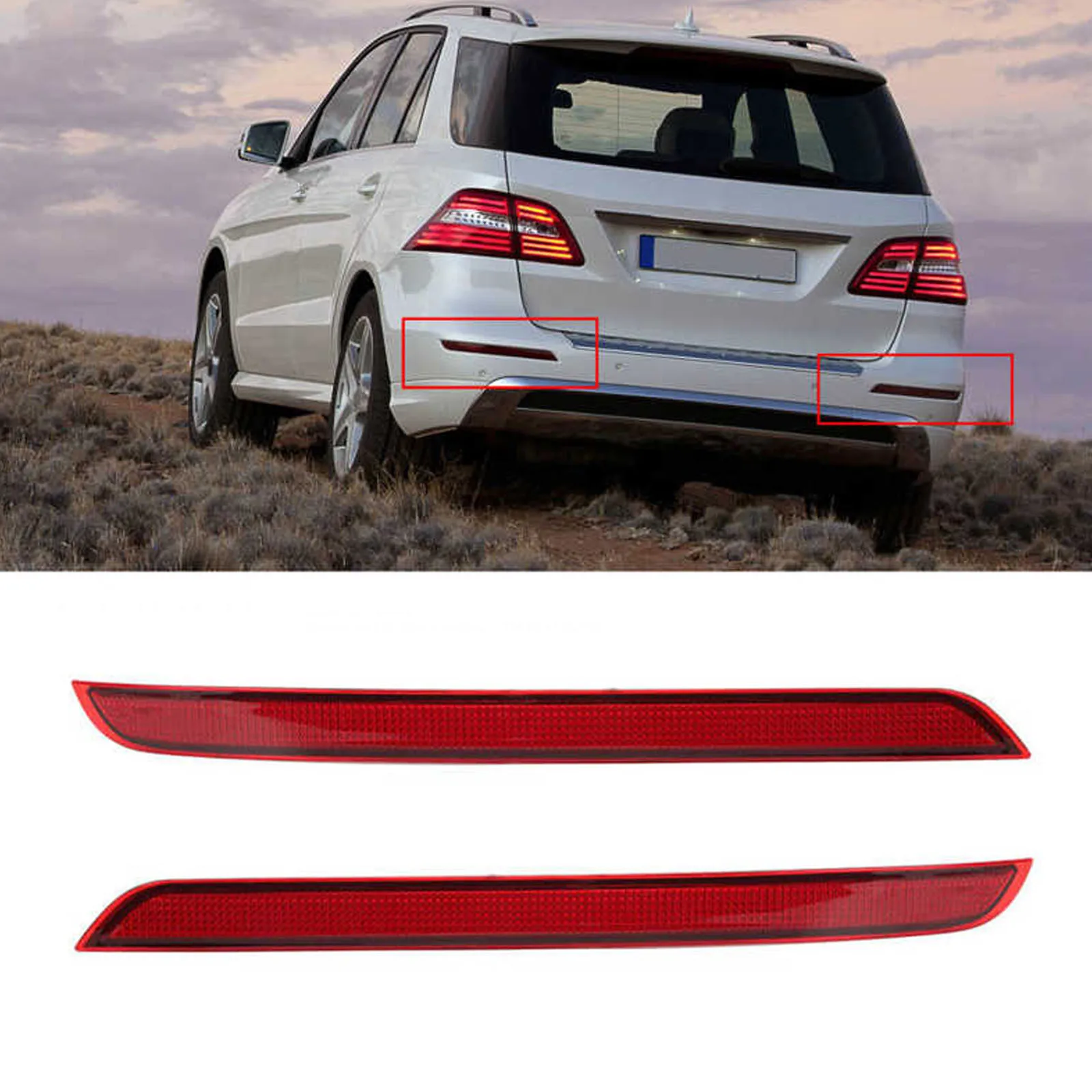 

Rear Bumper Reflectors Light for Benz M-CLASS 166 2012 2013 2014