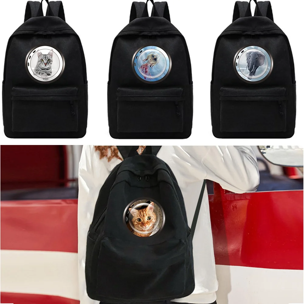 

Multifunction Double Zipper Women Backpack Teenager Girls Wild Print Laptop Backpack Student Shoulder Bag Korean Style Schoolbag