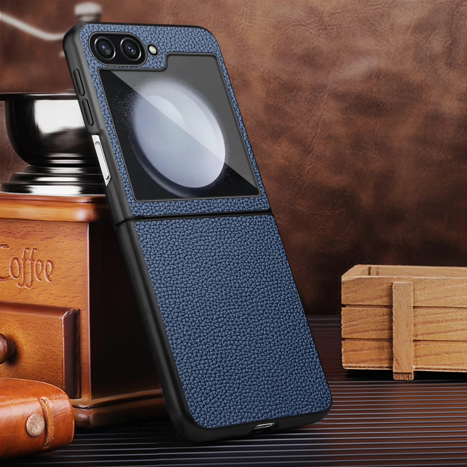 Роскошный кожаный чехол с текстурой личи для Samsung Galaxy Z Flip 6 5G 5 ZFlip 4 3 Защита