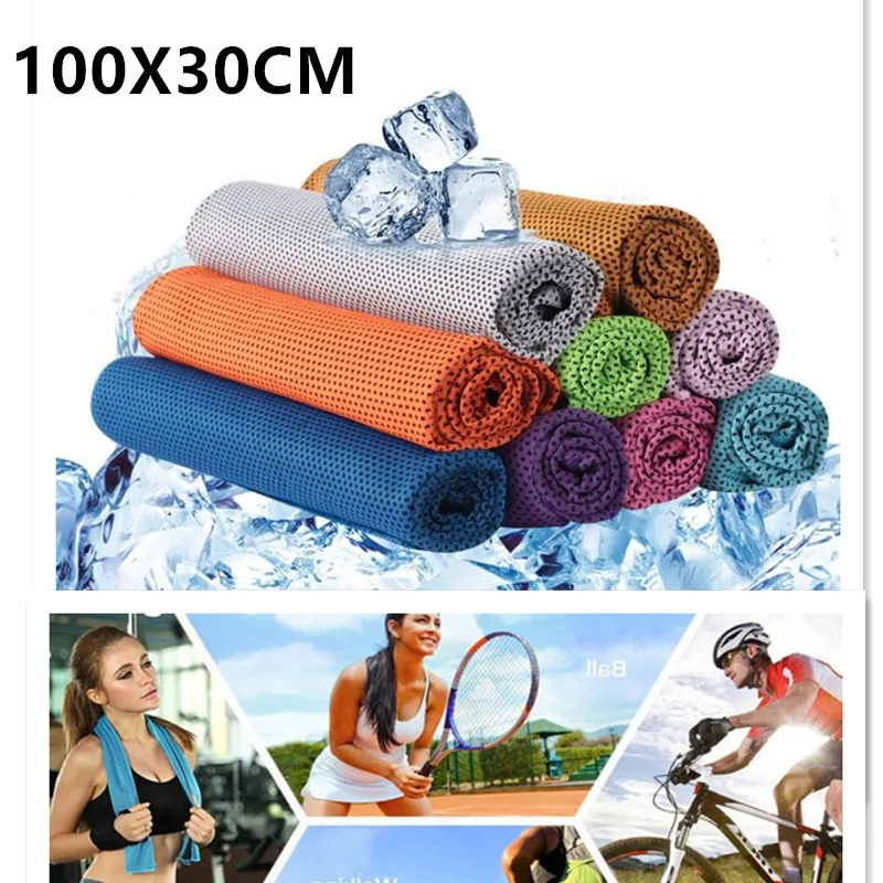 Neck Wrap Lce Sports Beach Towels Cold Microfiber Cloth For Yoga Golf Gym Fitness Summer Outdoor Work100x30cm