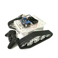 t300 wireless handle control rc tank chassis with control boardmotor drive shield board for arduino robot project