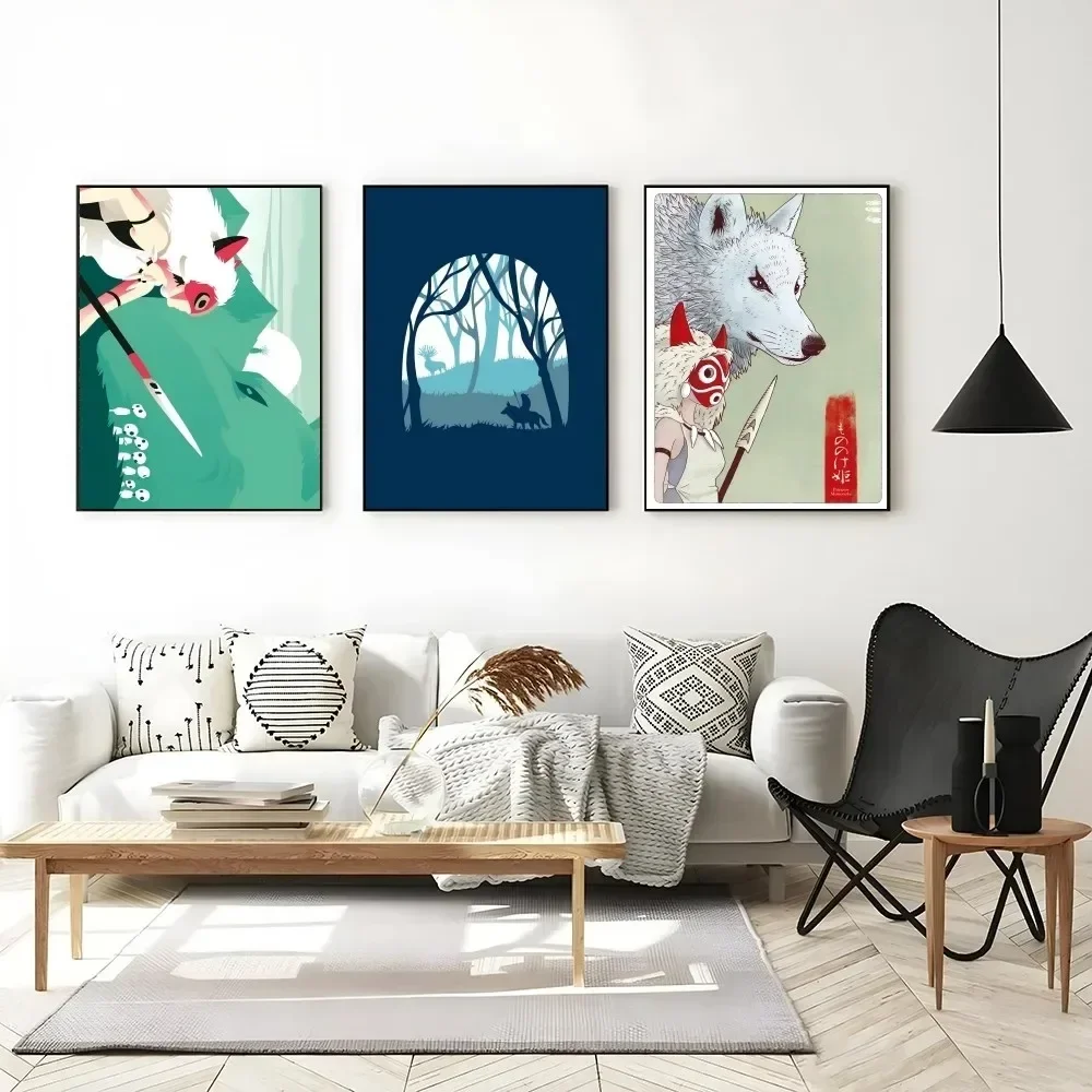 Ретро мультфильм аниме девушка M-Mononoke H-Hime искусство на стену картина для гостиной