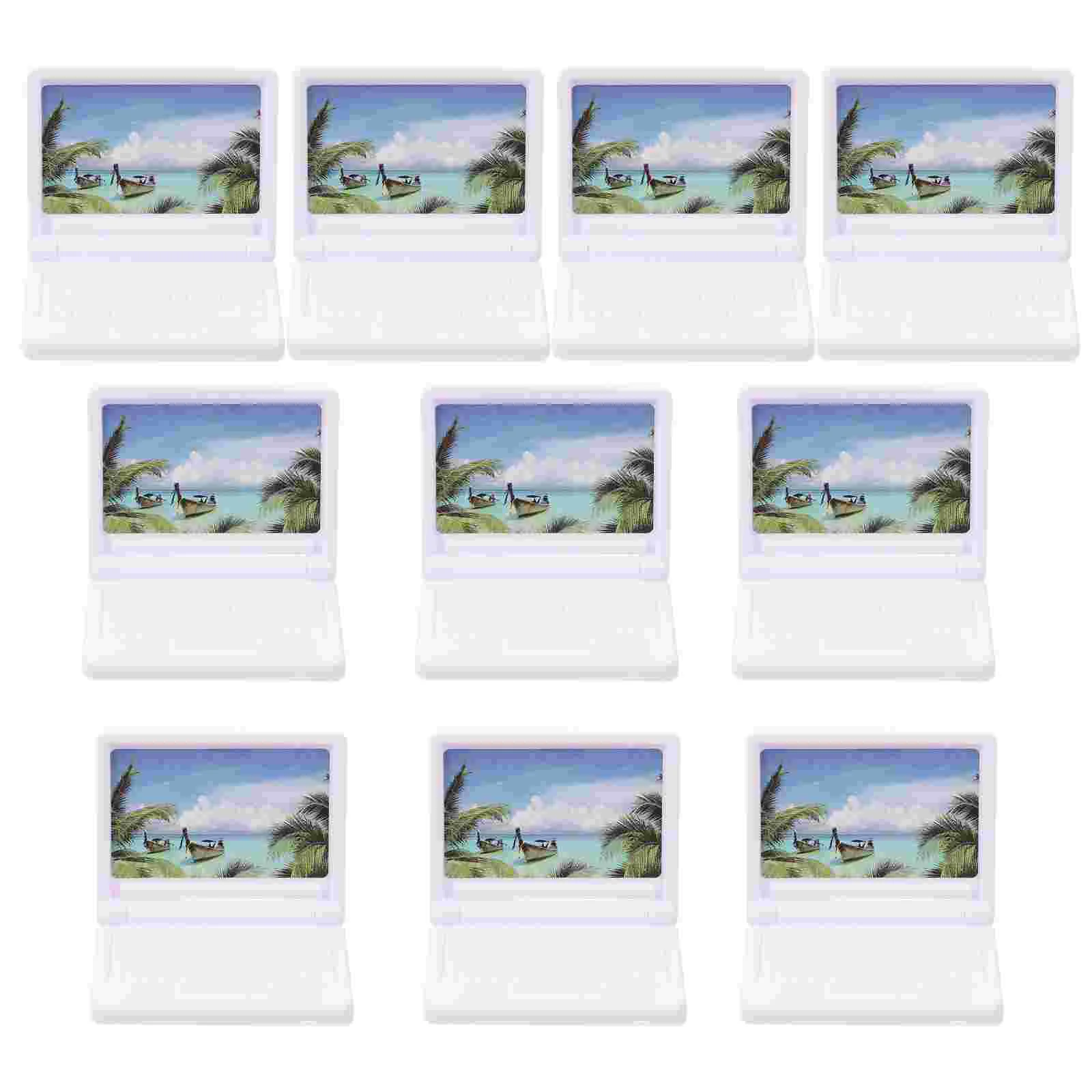 

10 Pcs Mini Computer Laptop Decors House Supplies Miniature Tools Accessories Plastic Small Laptops