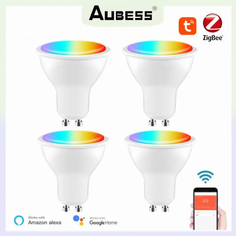 

Светодиодная умная лампа Zigbee RGBCW GU10, приглушаемые светильники с дистанционным управлением для Alexa, Alice, Google Assistant