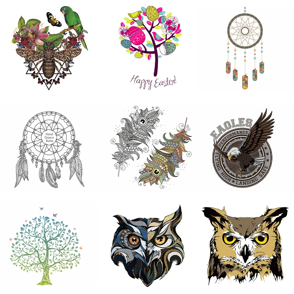 

Fashion Clothes Printing feather stickers for iron transfer clothes DIY accessory t-shirt dresses washable heat transfer
