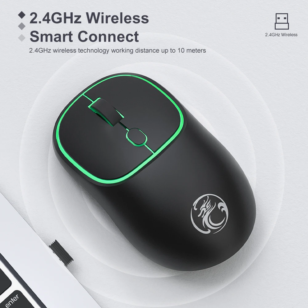 Фото iMICE W-618 USB 2,4 ГГц Беспроводная мышь Регулируемая 1600 точек на дюйм 4 кнопки Беспроводная мышь для ПК Android Настольный ноутбук Компьютер с Windows №3