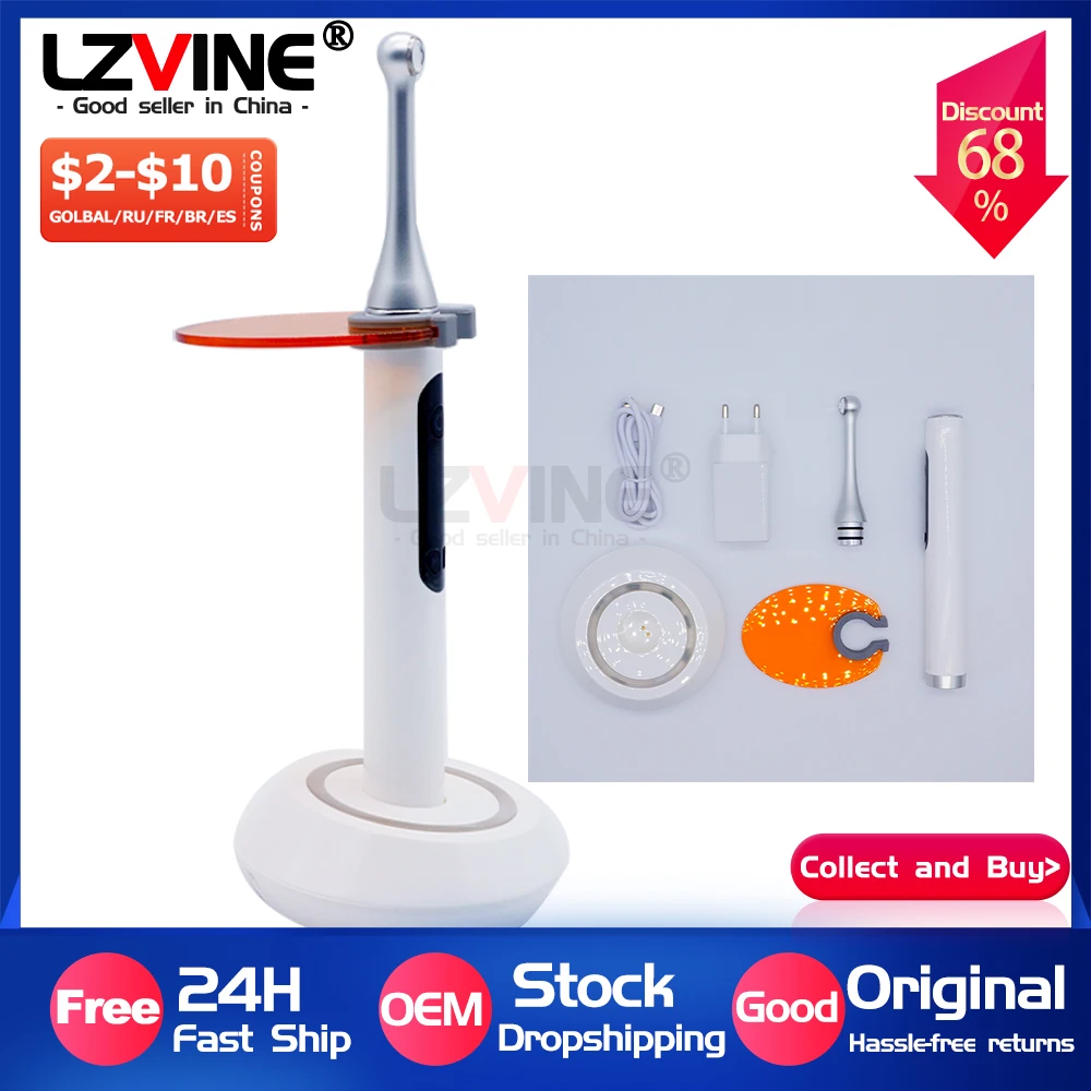 

Dental Wireless Curing Lamp Led Photopolymerizer 1s Cure Light 2400mW/cm² Intensity Dentistry Resin Solidify Tools