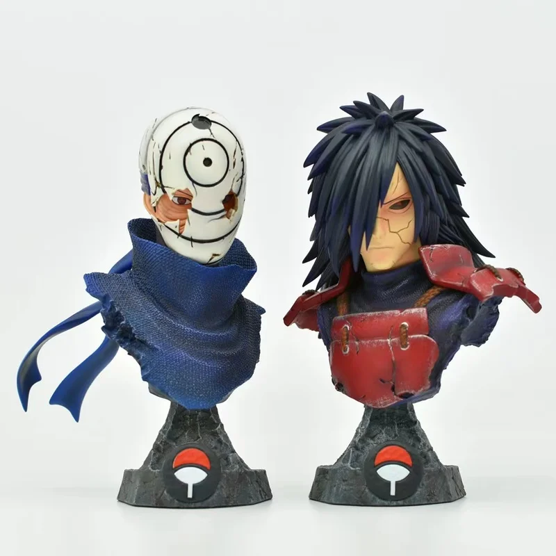 

Naruto Shippuden Uchiha Madara Sasuke Obito Bust PVC Model Statue GK Naruto Action Figure Anime Model Collectible Toy 16cm