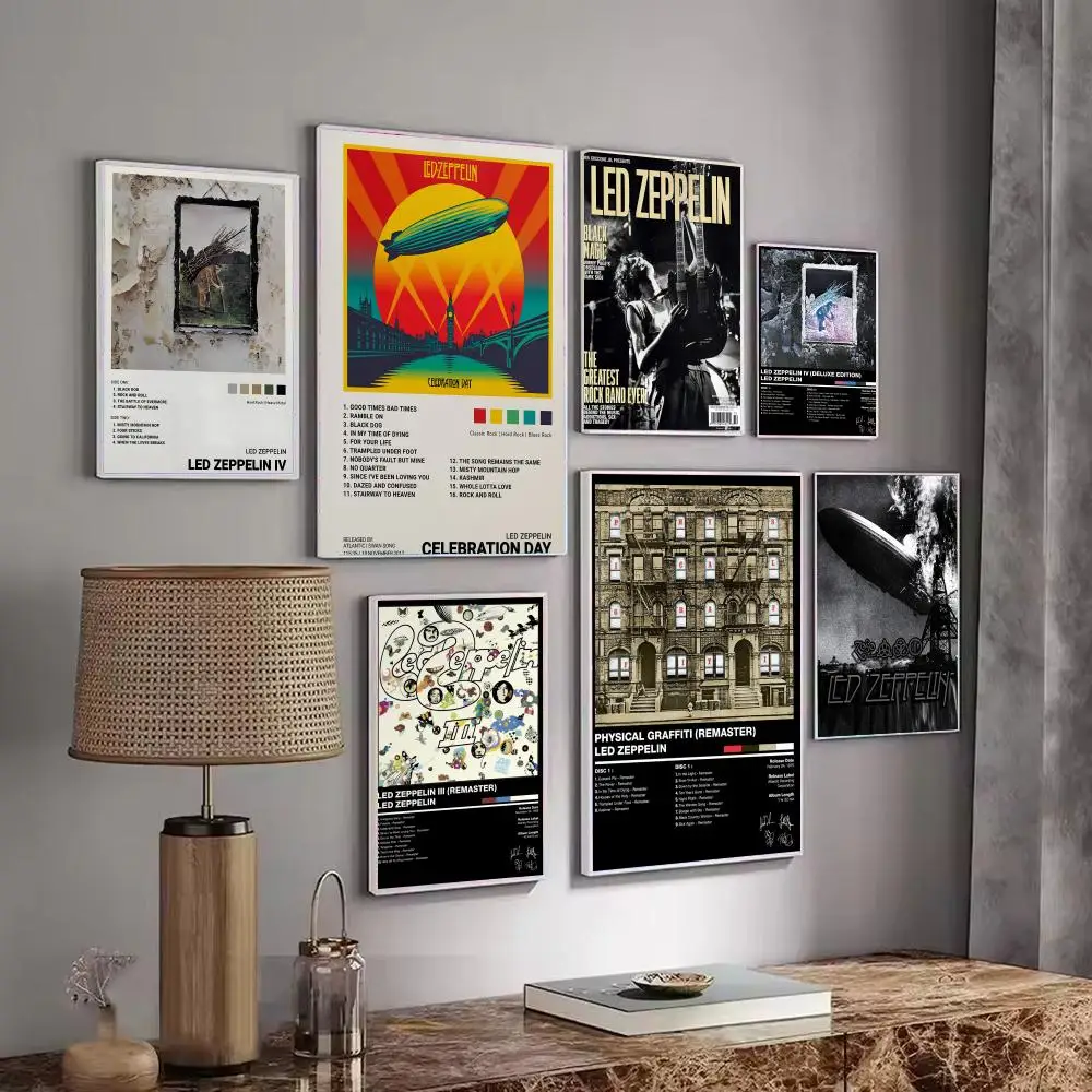 Фото Постер с изображением группы Led Zeppelin, декоративные наклейки, настенное искусство, фото-дизайн для украшения дома, гостиной, прихожей №2