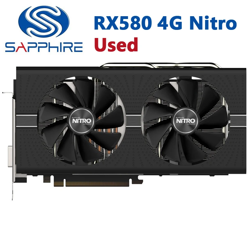 Б/у видеокарты SAPPHIRE RX580 4G 2048SP 256Bit GDDR5, графические карты для AMD 7000 RX 580 4 Гб DP HDMI DVI настольный ютер