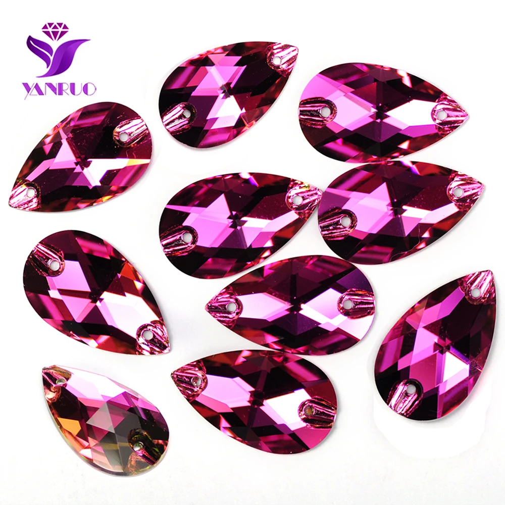 YANRUO 3230 капля роза Топ пришивать кристалл Стразы драгоценные камни Diy Кристалл